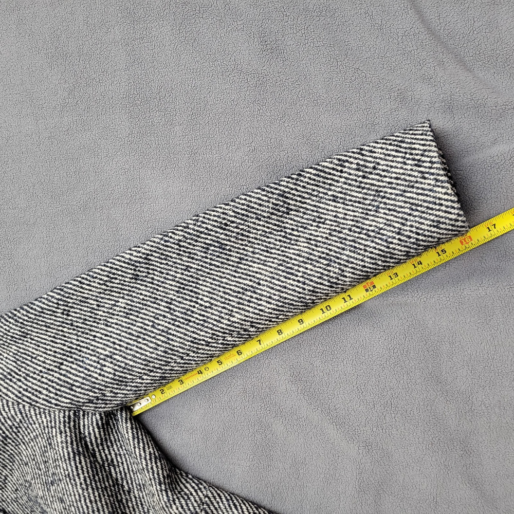 Cinzia Rocca Wool Coat Black Striped Size 8 Speckles Elegant Dinner in the City - Picture 14 of 16